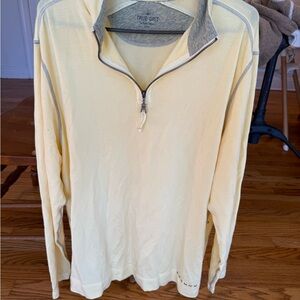 True Grit Daybreak 1/4 Zip Soft Yellow and Gray Pullover